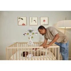 Mobile musical bébé avec veilleuse boho chic