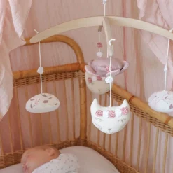 Mobile musical bébé rose et lili