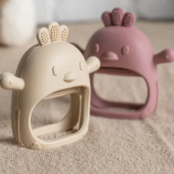 Moufle de dentition en silicone vieux rose