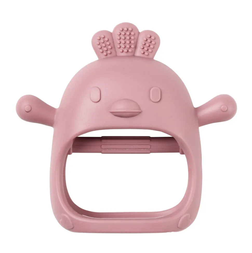 Moufle de dentition en silicone vieux rose