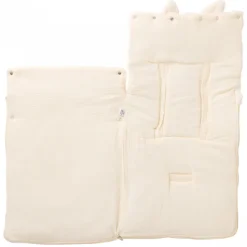 Nid d'ange coton doublé fausse fourrure - angora ivoire