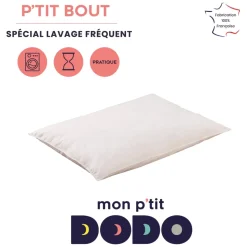 Oreiller bébé p'tit bout 40x60 cm blanc