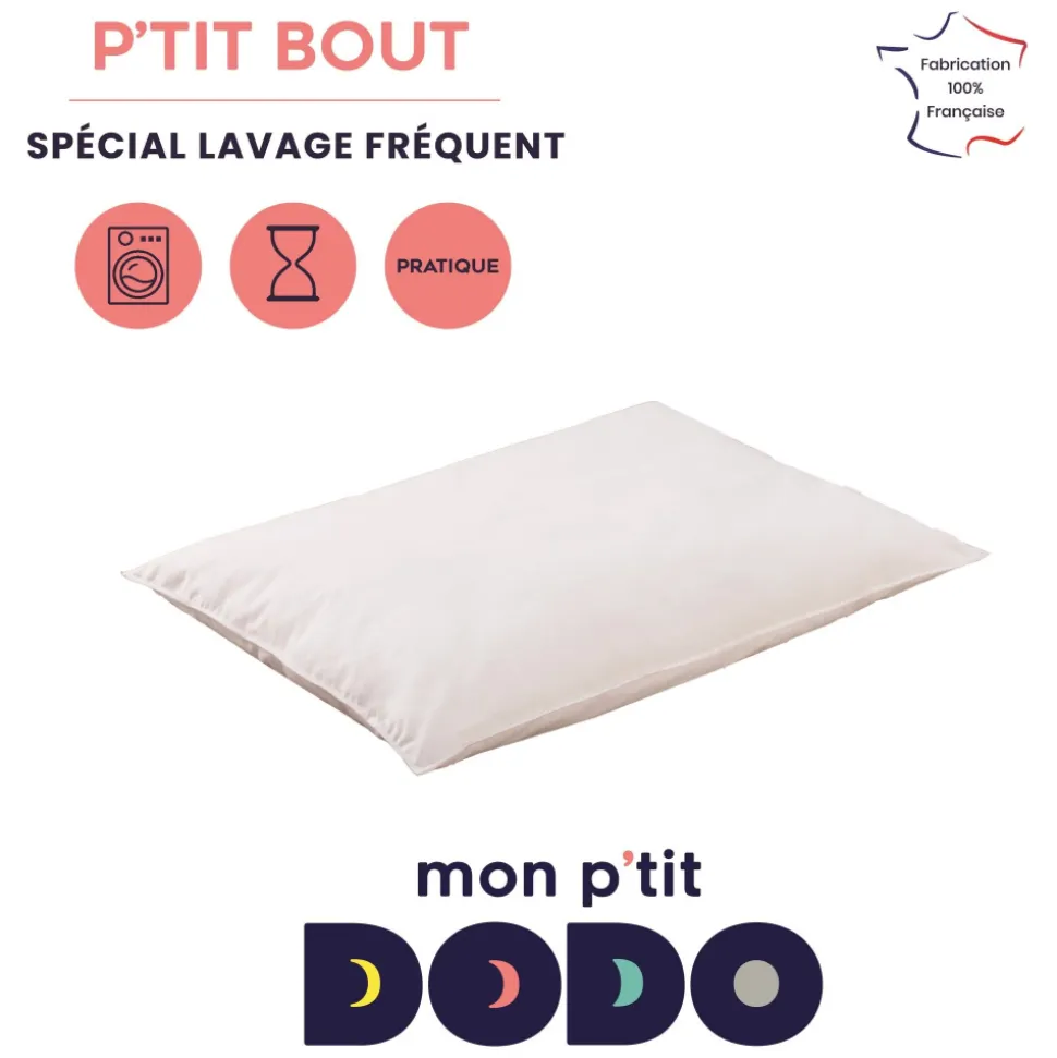 Oreiller bébé p'tit bout 40x60 cm blanc