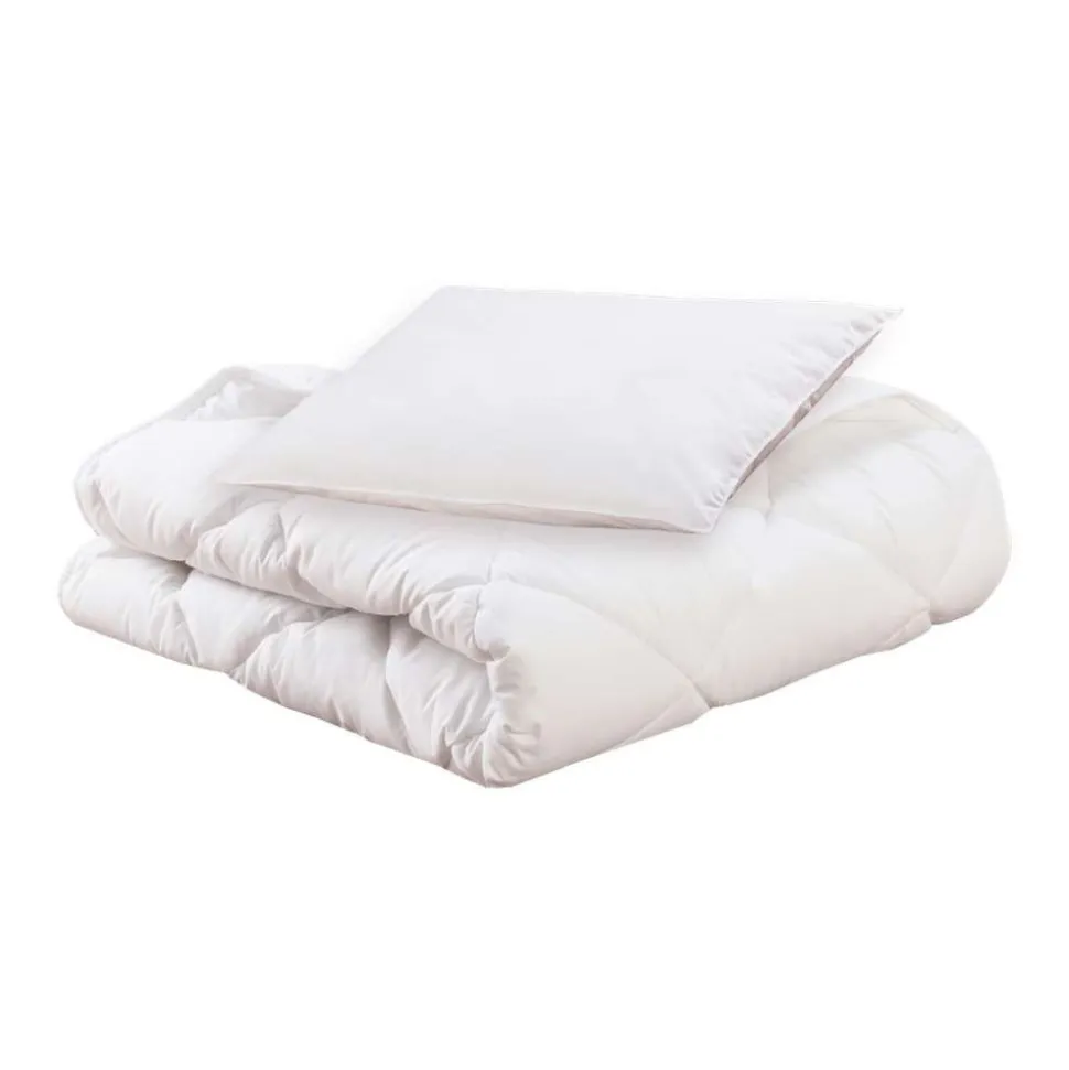 Pack bio couette et oreiller 100x140 cm blanc