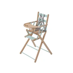Pack chaise haute pliante sarah hybride vert mint et sa tablette blanche amovible