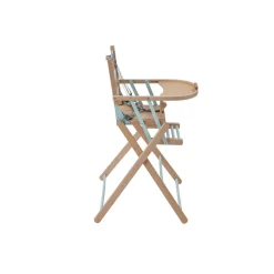 Pack chaise haute pliante sarah hybride vert mint et sa tablette blanche amovible