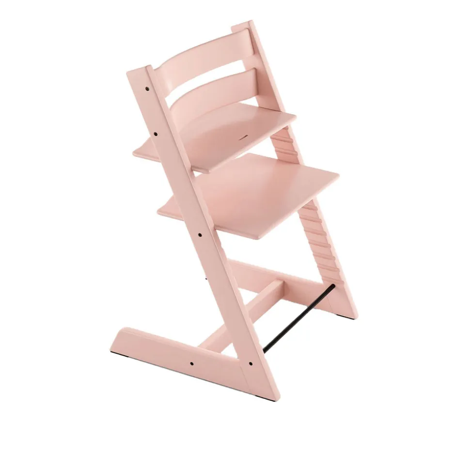 Pack chaise haute tripp trapp hêtre serene pink + newborn set gris