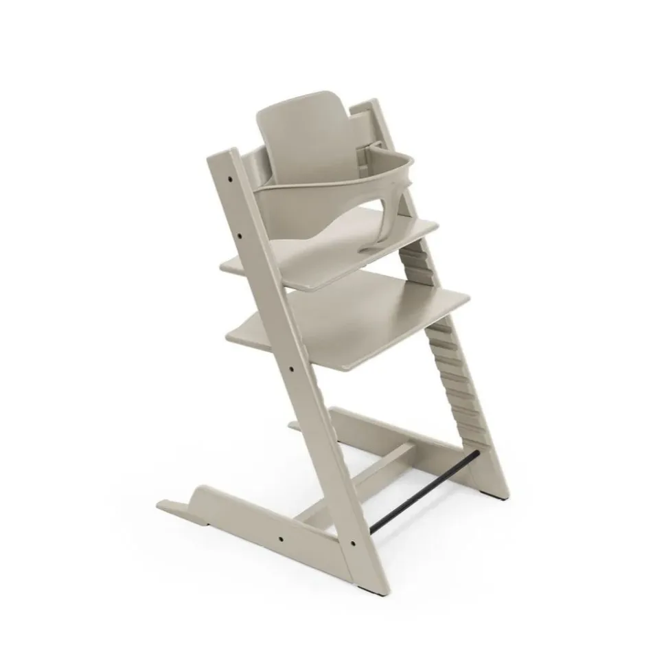 Pack chaise haute tripp trapp avec son baby set et sa tablette cashmere grey