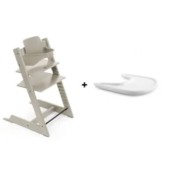 Pack chaise haute tripp trapp avec son baby set et sa tablette cashmere grey