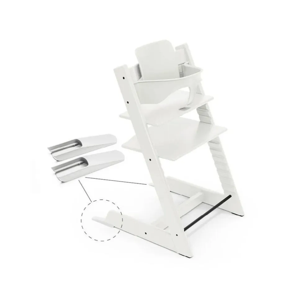 Pack chaise haute tripp trapp + baby set + tablette blanchi