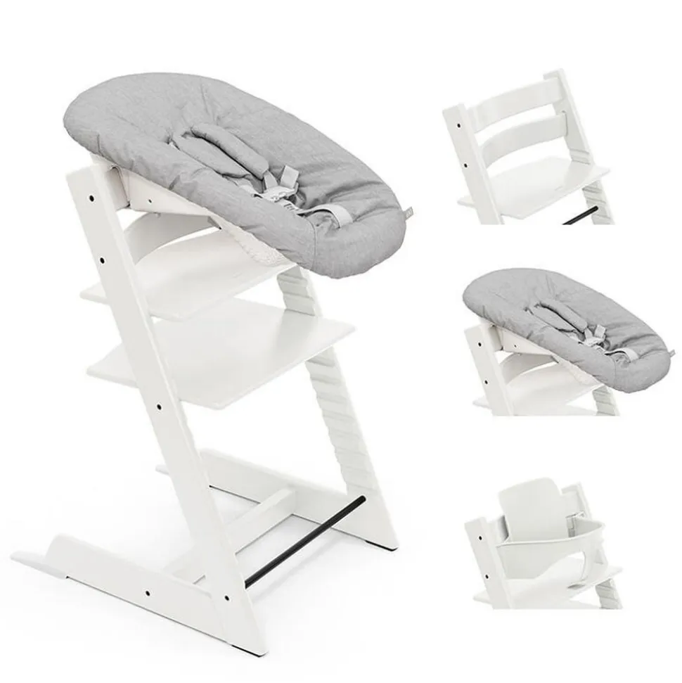 Pack chaise haute tripp trapp avec son newborn set et son baby set blanc