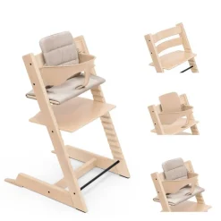Pack chaise haute tripp trapp avec son baby set et son coussin naturel