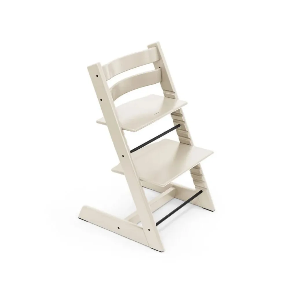 Pack chaise haute tripp trapp hêtre vanilla white + newborn set gris