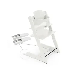 Pack chaise haute tripp trapp avec son baby set et sa tablette blanc