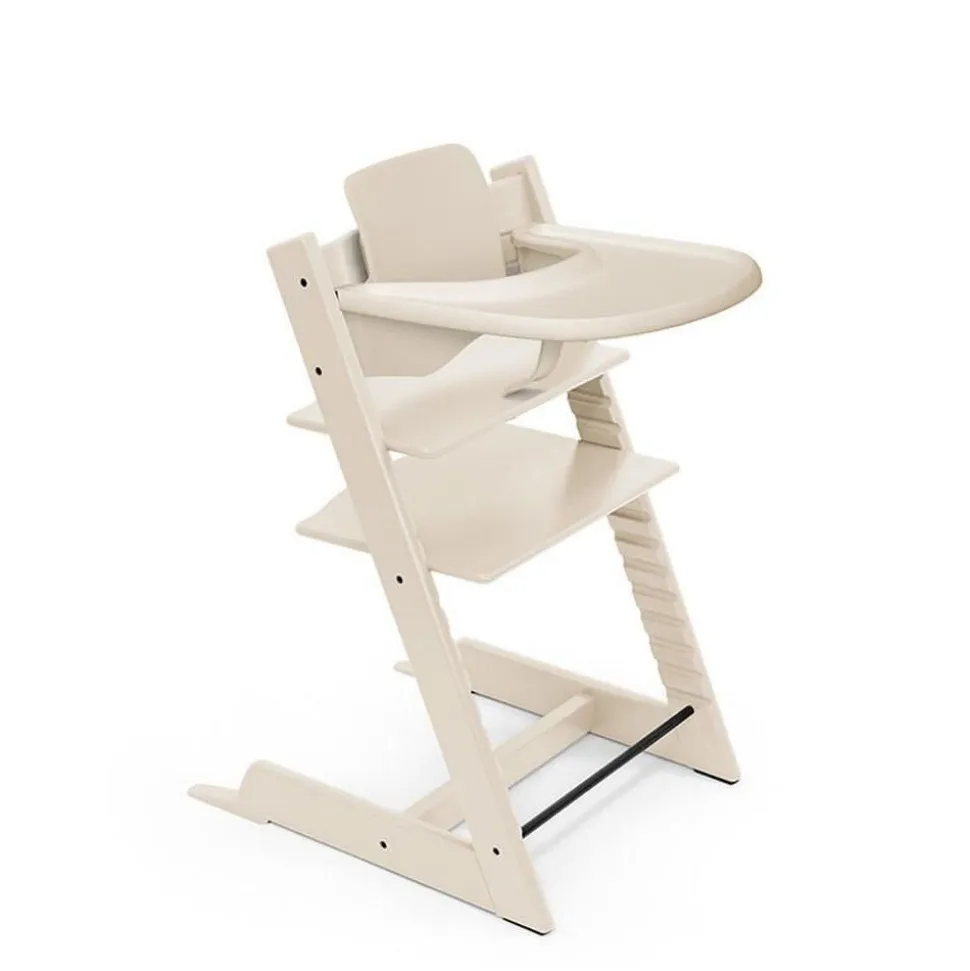 Pack chaise haute tripp trapp avec son baby set et sa tablette vanilla white
