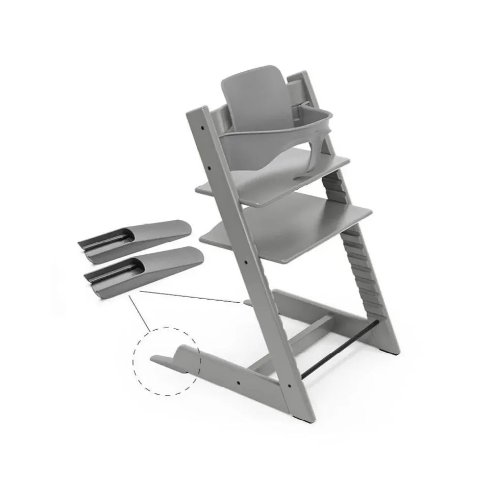 Pack chaise haute tripp trapp et son baby set gris tempête