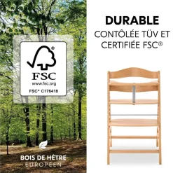 Pack chaise haute évolutive alpha naturelle avec tablette alpha click tray white+alpha cosy select jersey charcoal