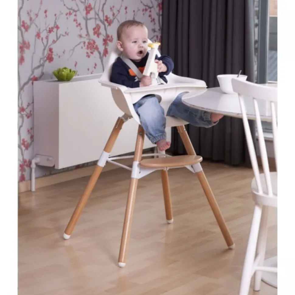 Pack chaise haute évolutive evolu 2 blanche + tablette blanche