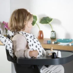 Pack chaise haute évolutive evolu 2 grise + tablette grise
