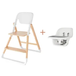 Pack chaise haute évolutive evolve + siège bébé bois naturel