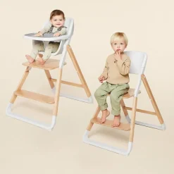 Pack chaise haute évolutive evolve + siège bébé bois naturel