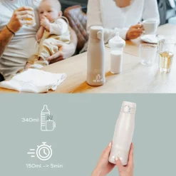 Pack chauffe biberon nomade moov and feed beige + boîte doseuse babydose