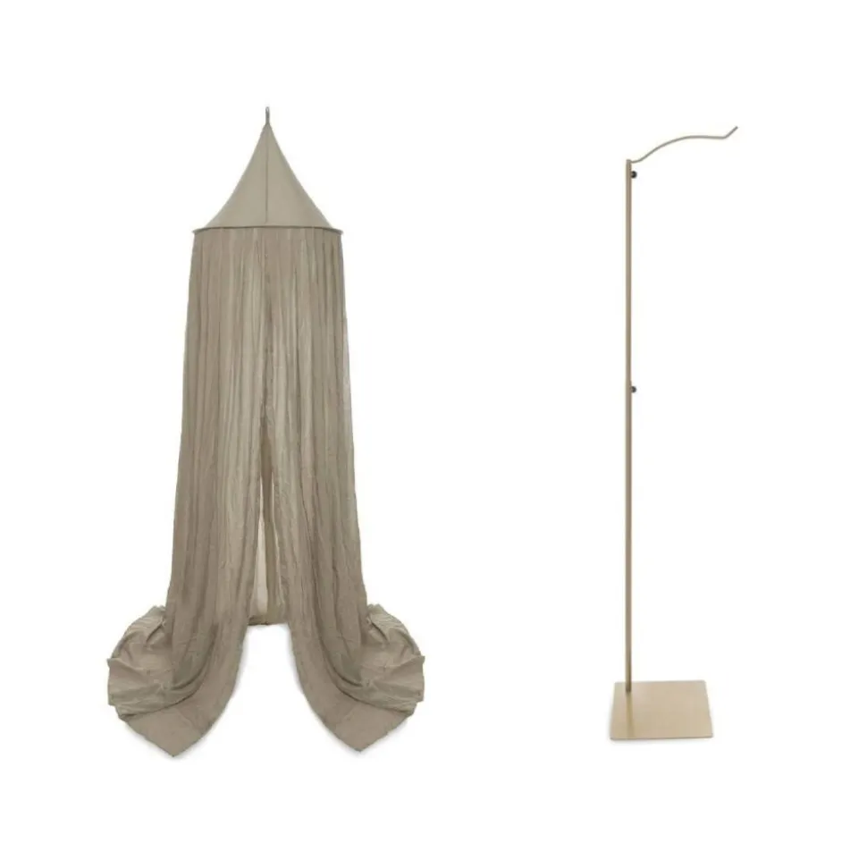 Pack ciel de lit vintage 245 cm olive + flèche de lit messing gold