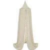 Pack ciel de lit vintage 245 cm ruffle nougat + flèche de lit blanche