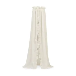 Pack ciel de lit vintage 155 cm ruffle ivoire + flèche de lit blanche
