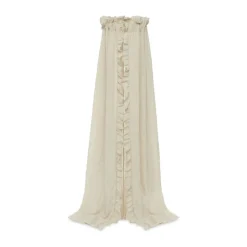 Pack ciel de lit vintage 155 cm ruffle nougat + flèche de lit blanche