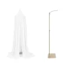 Pack ciel de lit vintage 245 cm white + flèche de lit messing gold