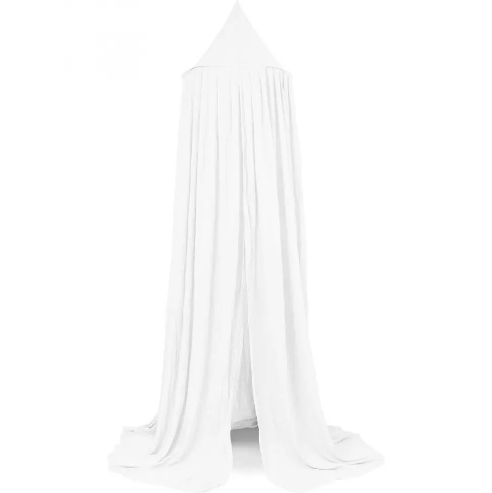 Pack ciel de lit vintage 245 cm white + flèche de lit messing gold