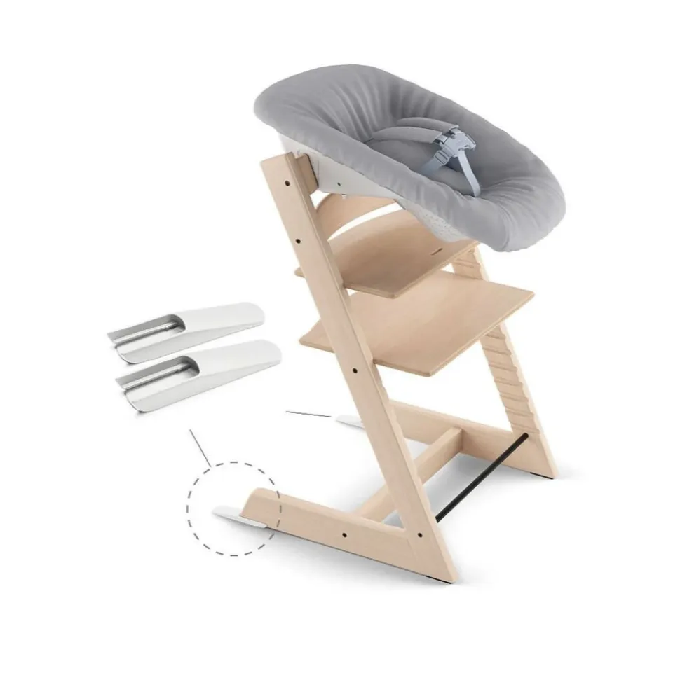 Pack complet chaise haute tripp trapp naturel + newborn set + tablette (harnais et baby set offert)