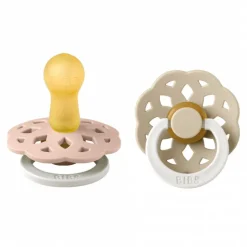 Pack de 2 sucettes bohème caoutchouc phosphorescente 0-6 mois blush et vanilla