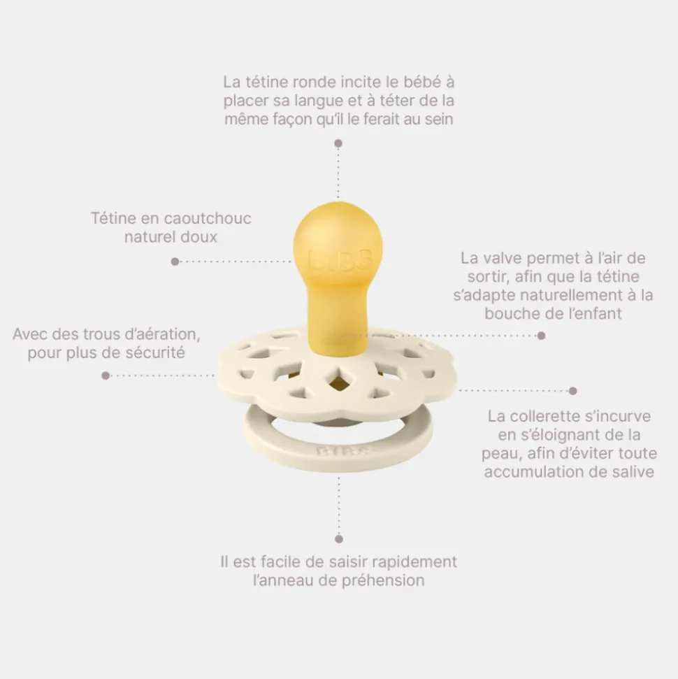 Pack de 2 sucettes bohème caoutchouc 0-6 mois peach et woodchuck