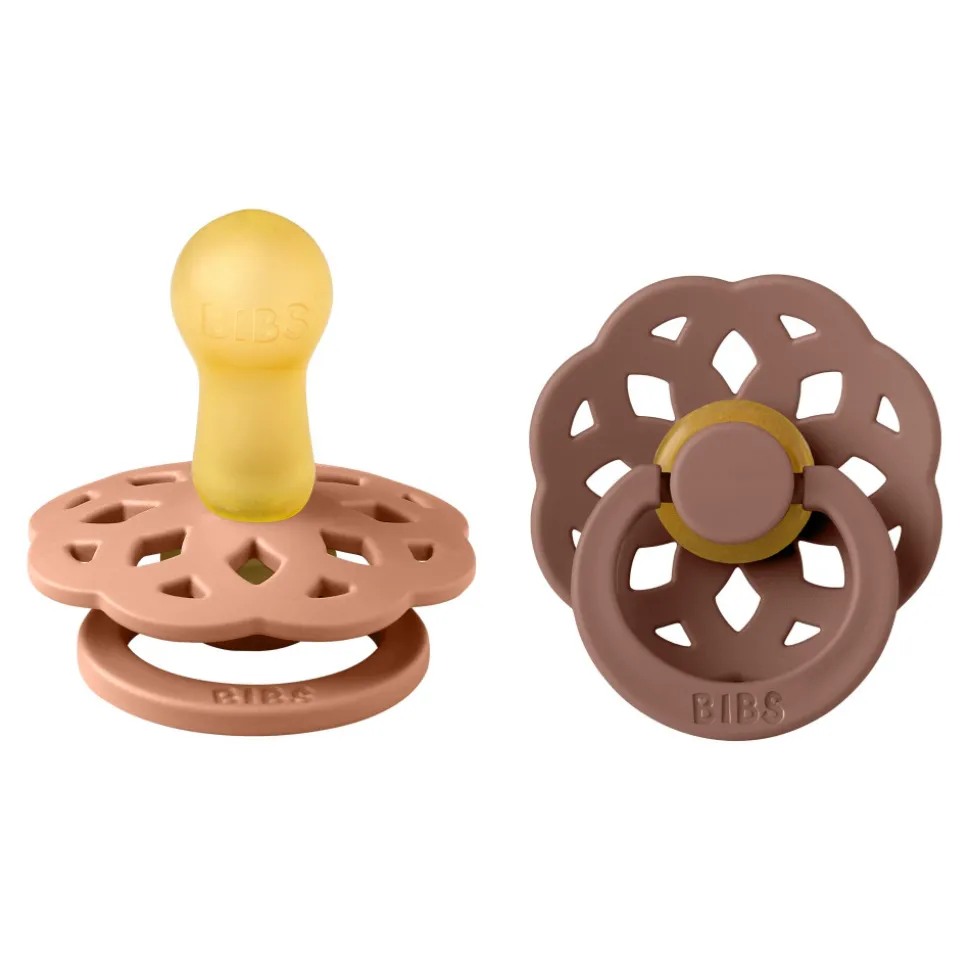 Pack de 2 sucettes bohème caoutchouc 6 mois+ peach et woodchuck