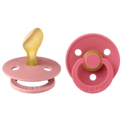 Pack de 2 sucettes colour caoutchouc anatomique 6 mois+ dusty pink et coral