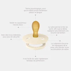 Pack de 2 sucettes colour caoutchouc symétrique 6 mois+ ivory et blush