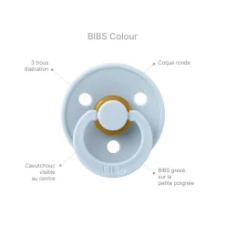 Pack de 2 sucettes colour caoutchouc anatomique 0-6 mois iron et baby blue