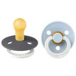 Pack de 2 sucettes colour caoutchouc phosphorescente 0-6 mois iron et baby blue