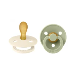 Pack de 2 sucettes colour caoutchouc symétrique 6 mois+ ivory et sage