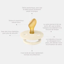 Pack de 2 sucettes colour caoutchouc anatomique phosphorescente 0-6 mois sage et cloud