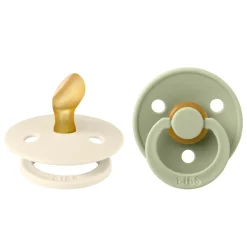 Pack de 2 sucettes colour caoutchouc anatomique 6 mois+ ivory et sage