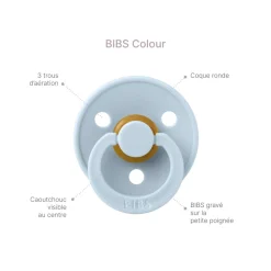 Pack de 2 sucettes colour caoutchouc phosphorescente 0-6 mois sage et cloud