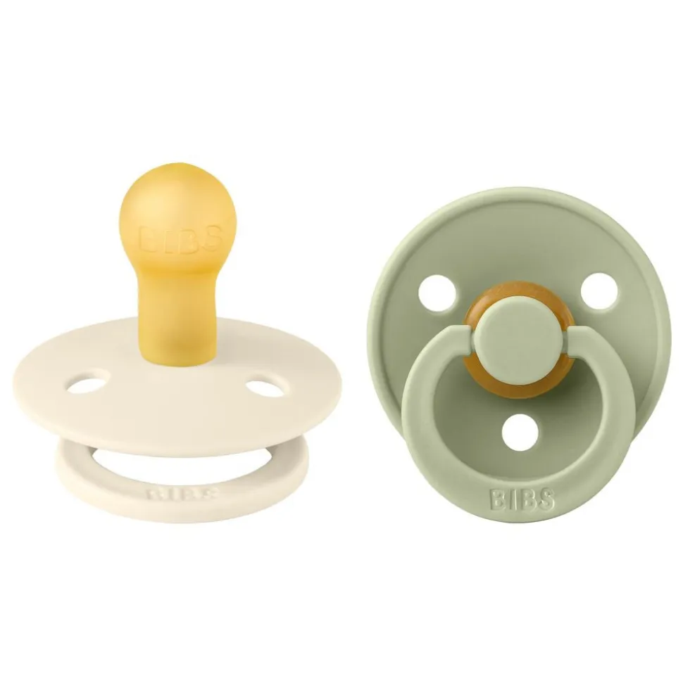 Pack de 2 sucettes colour caoutchouc 0-6 mois ivory et sage