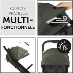 Pack duo poussette compacte travel n care olive + siège auto drive n care avec adaptateurs & base drive n care