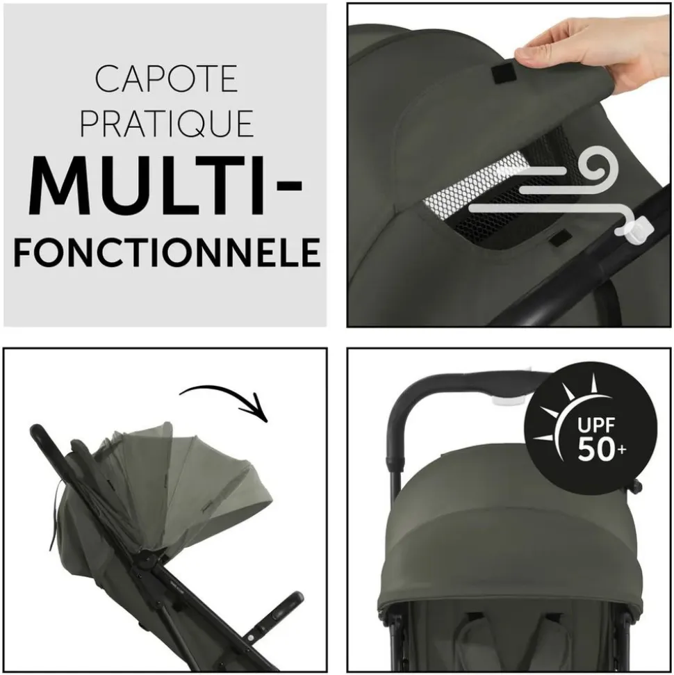 Pack duo poussette compacte travel n care olive + siège auto drive n care avec adaptateurs & base drive n care