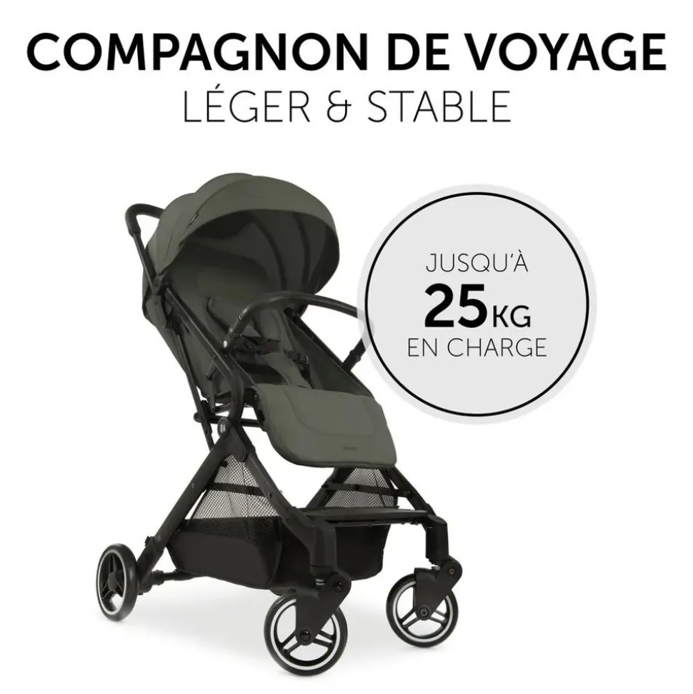 Pack duo poussette compacte travel n care olive + siège auto drive n care avec adaptateurs & base drive n care