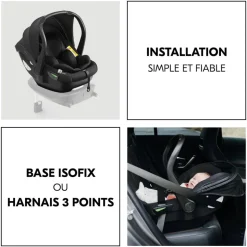 Pack duo poussette compacte travel n care olive + siège auto drive n care avec adaptateurs