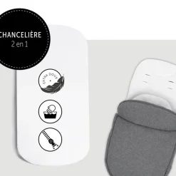 Pack duo poussette double atlantic jumeaux grey+ 1 siège auto drive n care avec adaptateurs